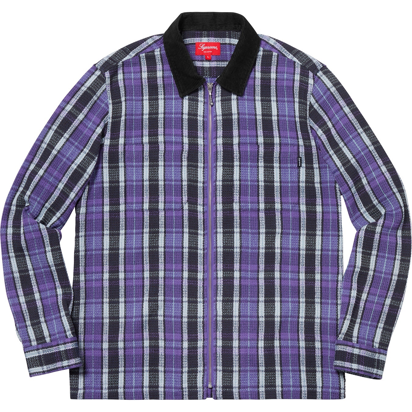 Plaid Thermal Zip Up Shirt view 3